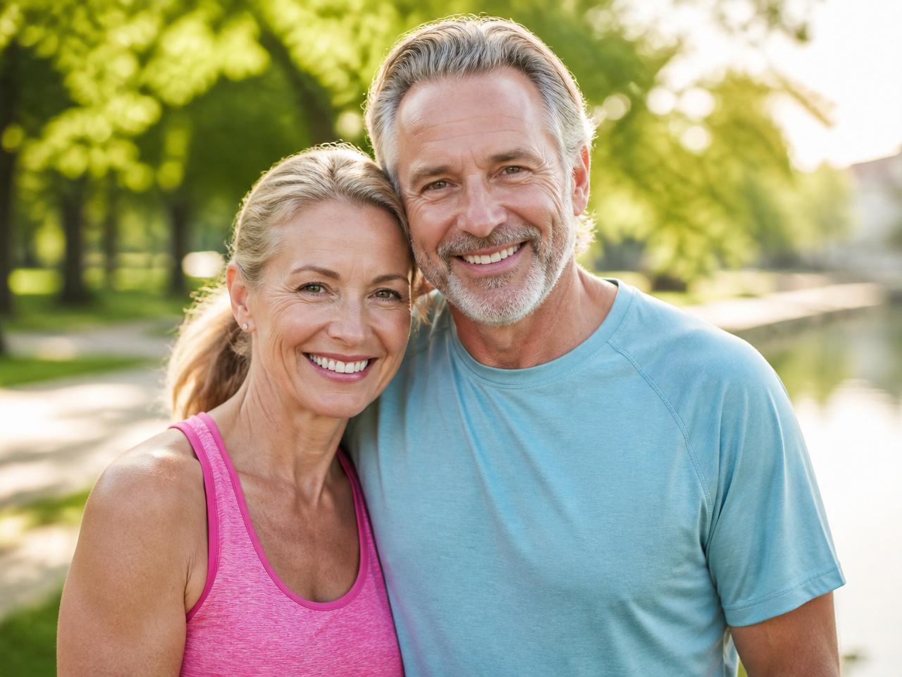 Active healthy European couple who use Revintis Forte daily
